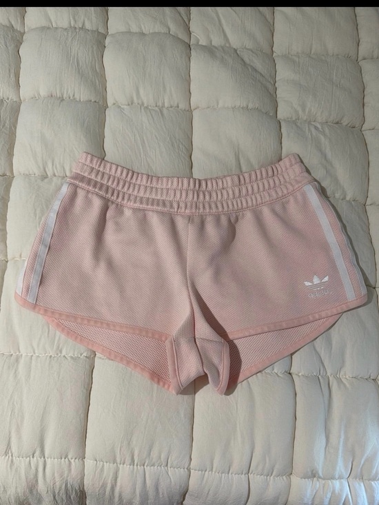 adidas Pants - adidas Light Pink Women's Athletic Mesh Shorts with White Stripes